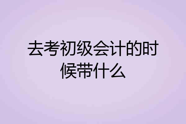 去考初级会计的时候带什么