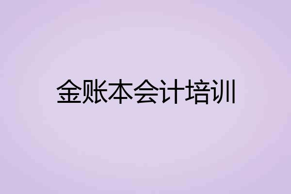 金账本会计培训