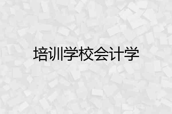 培训学校会计学