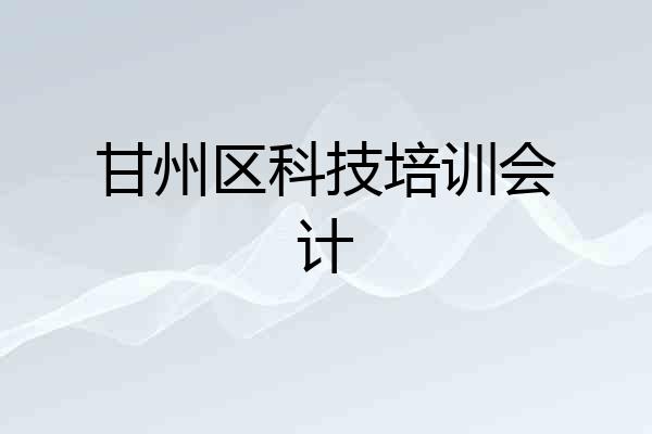 甘州区科技培训会计