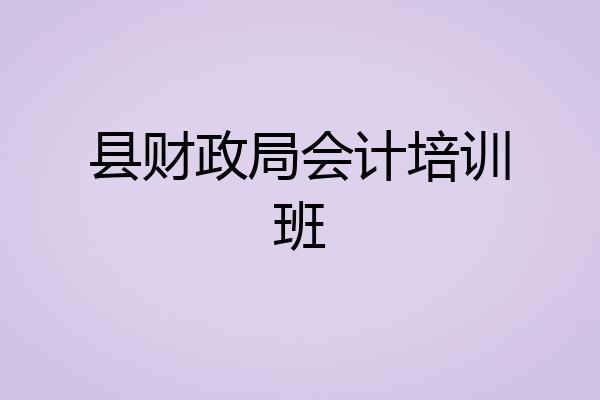 县财政局会计培训班