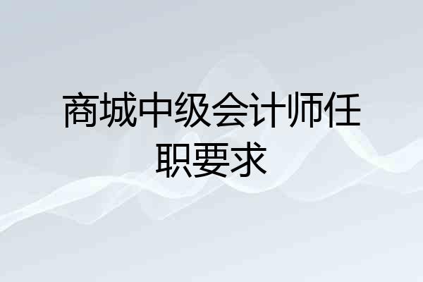 商城中级会计师任职要求