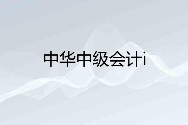 中华中级会计i