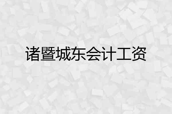 诸暨城东会计工资