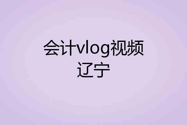 会计vlog视频辽宁