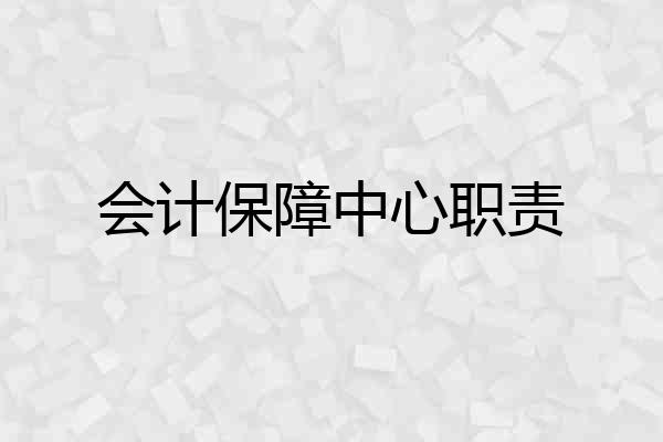 会计保障中心职责
