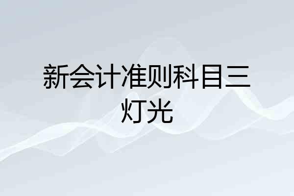 新会计准则科目三灯光
