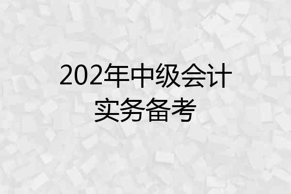 202年中级会计实务备考