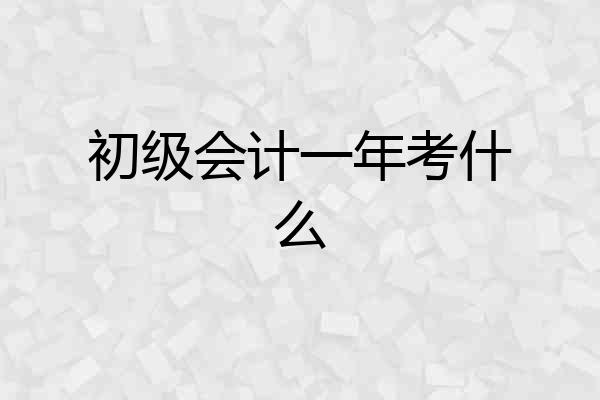初级会计一年考什么