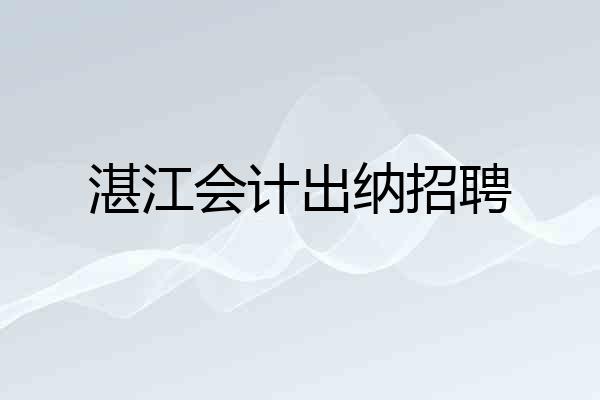 湛江会计出纳招聘