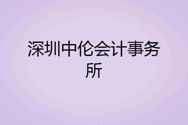 深圳中伦会计事务所