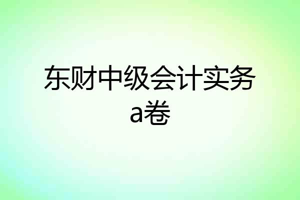 东财中级会计实务a卷