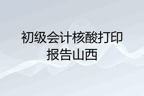 初级会计核酸打印报告山西