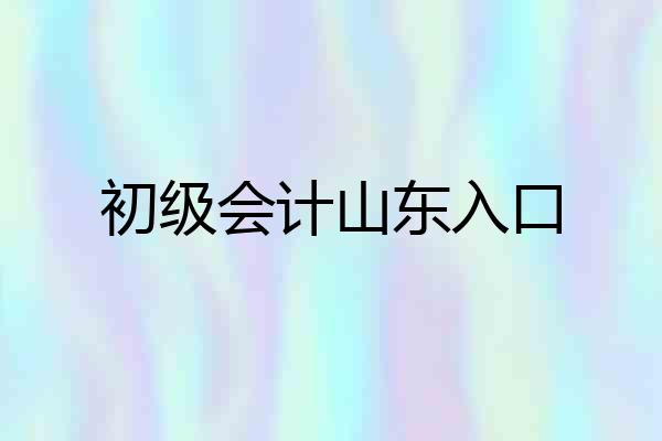 初级会计山东入口