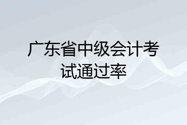广东省中级会计考试通过率