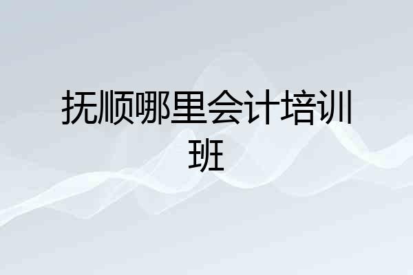 抚顺哪里会计培训班