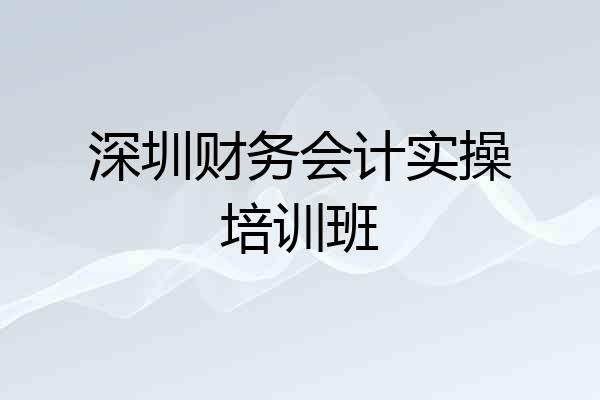 深圳财务会计实操培训班