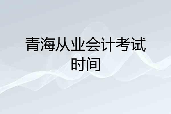 青海从业会计考试时间