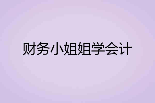 财务小姐姐学会计