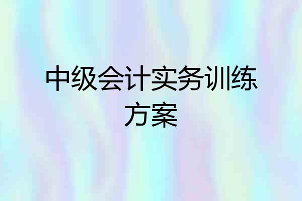 中级会计实务训练方案