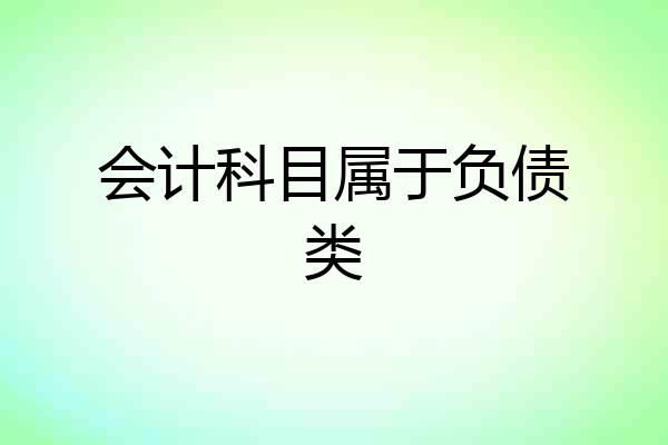 会计科目属于负债类