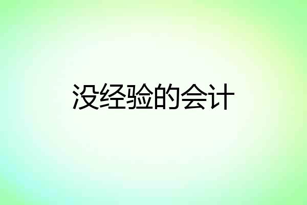 没经验的会计