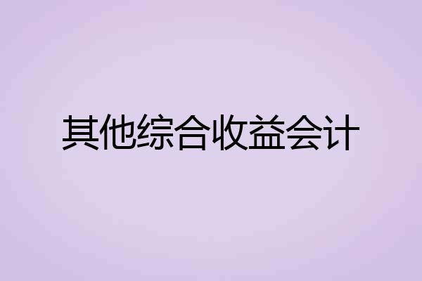其他综合收益会计