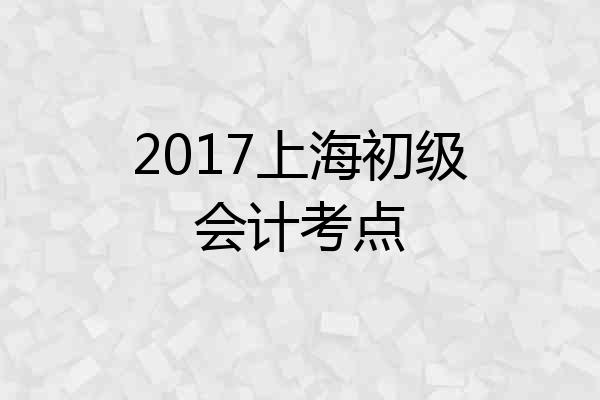 2017上海初级会计考点