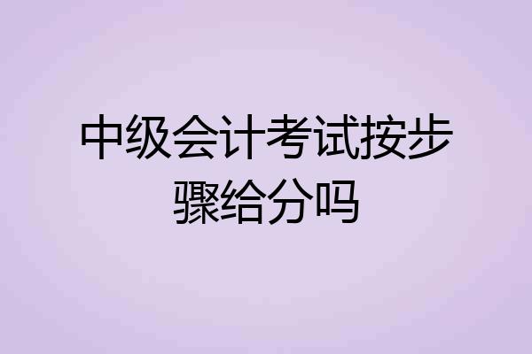 中级会计考试按步骤给分吗