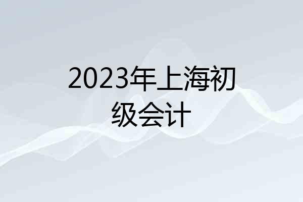 2023年上海初级会计