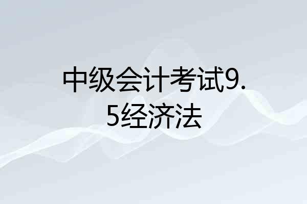 中级会计考试9.5经济法