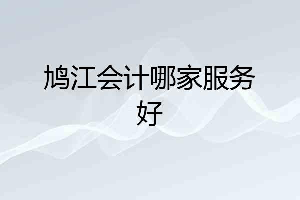 鸠江会计哪家服务好