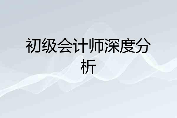 初级会计师深度分析