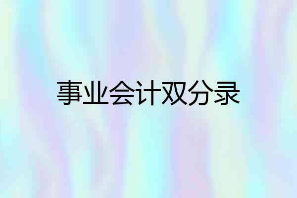 事业会计双分录