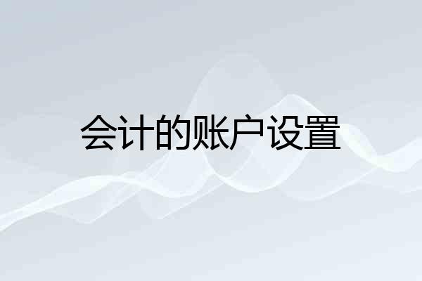 会计的账户设置
