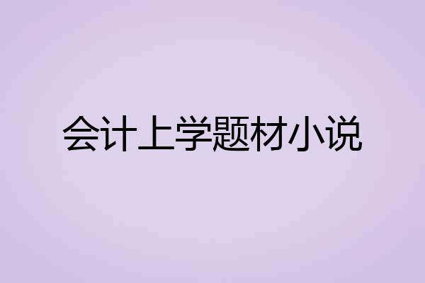 会计上学题材小说