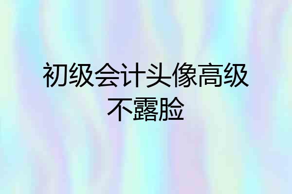 初级会计头像高级不露脸