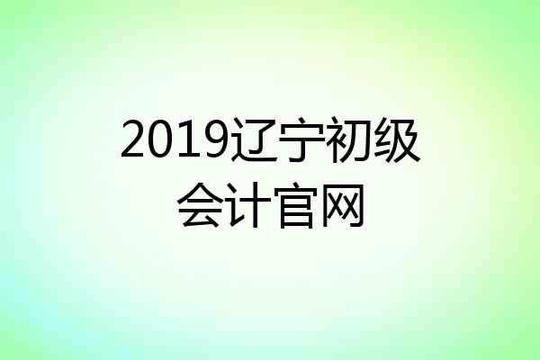 2019辽宁初级会计官网