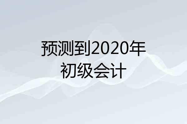 预测到2020年初级会计
