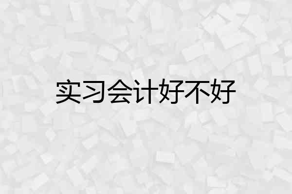 实习会计好不好