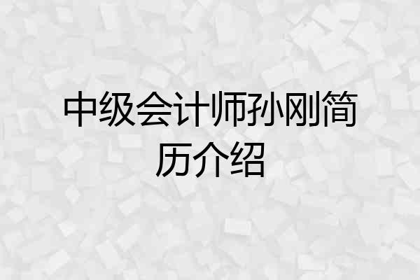 中级会计师孙刚简历介绍