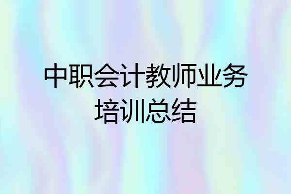 中职会计教师业务培训总结