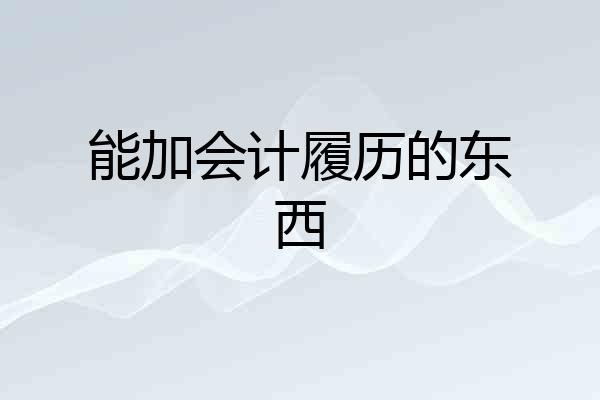 能加会计履历的东西