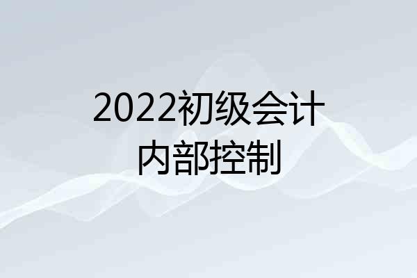2022初级会计内部控制