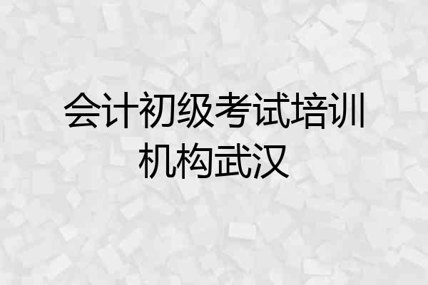 会计初级考试培训机构武汉