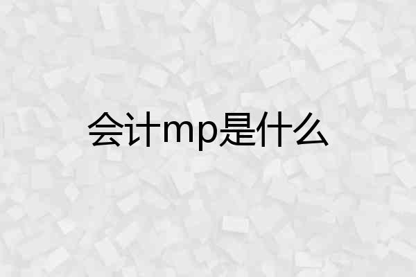 会计mp是什么
