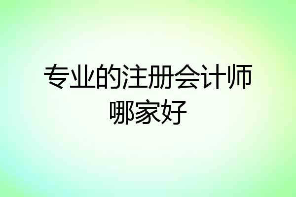 专业的注册会计师哪家好