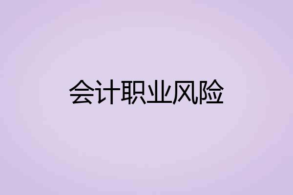 会计职业风险