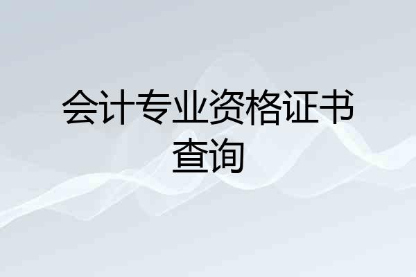 会计专业资格证书查询
