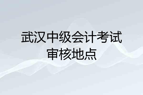 武汉中级会计考试审核地点